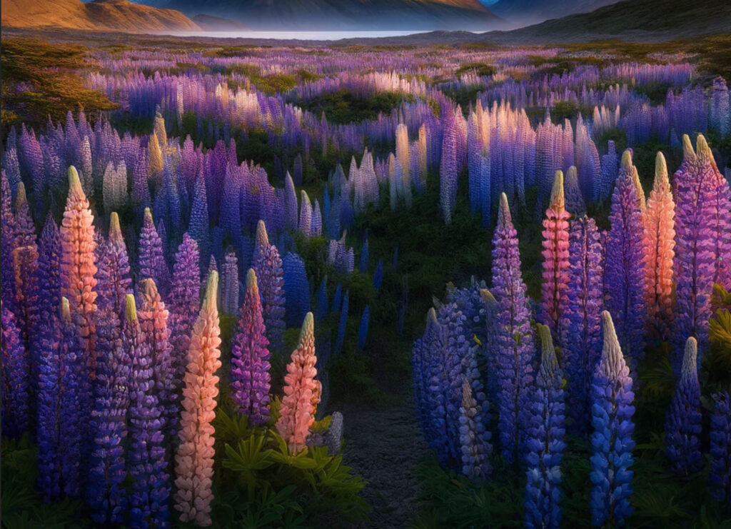 Lupinus flowers in Patagonia